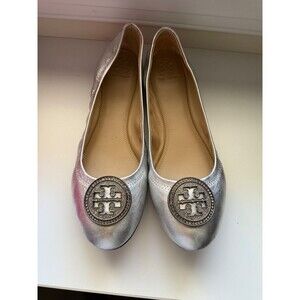 Tory Burch Liana Ballet Flat - Silver Metallic - 10.5M
